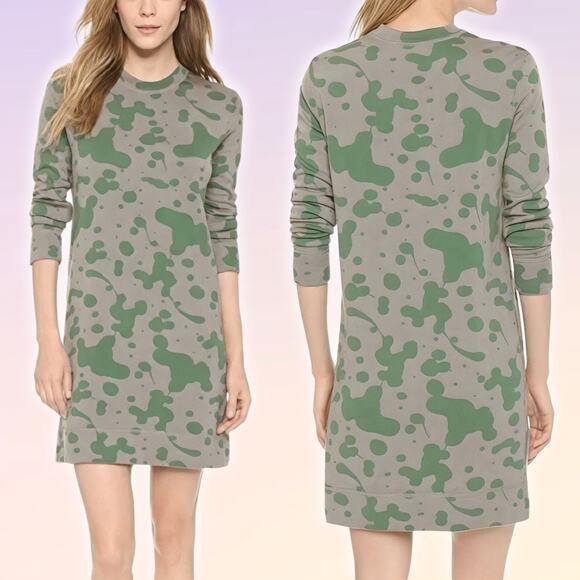 MARC BY MARC JACOBS Wool Oil Drop Print Sweatshirt Dress Sz XS Granite Multi - Picture 1 of 6